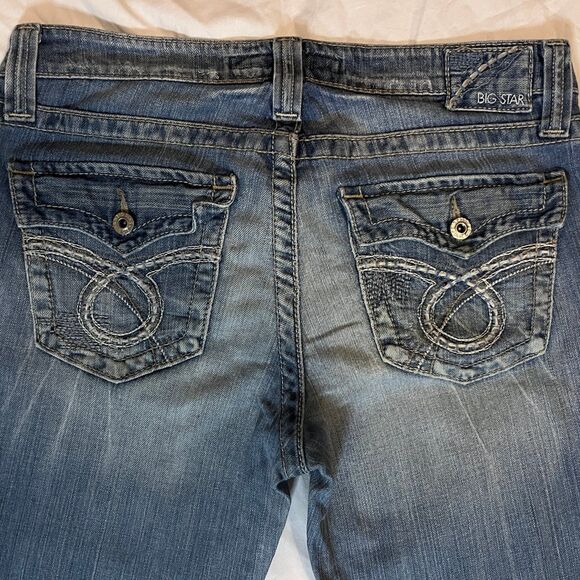 Big Star Maddie Mid Rise Jeans Embroidered Flap Pocket | BootCut | Women Sz. 30 - Picture 6 of 10